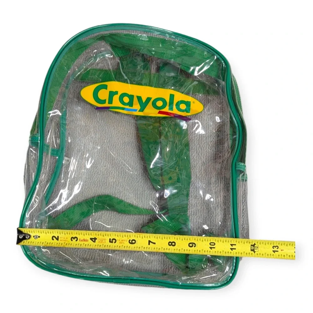 Crayola Kids Clear Backpack Green Trim Transparent School Bag‎ Small 13 Inch